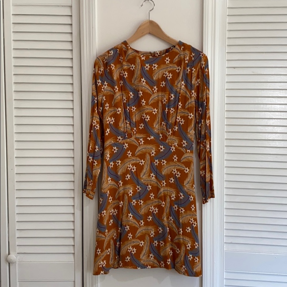 Long-sleeved, a-line, mini dress